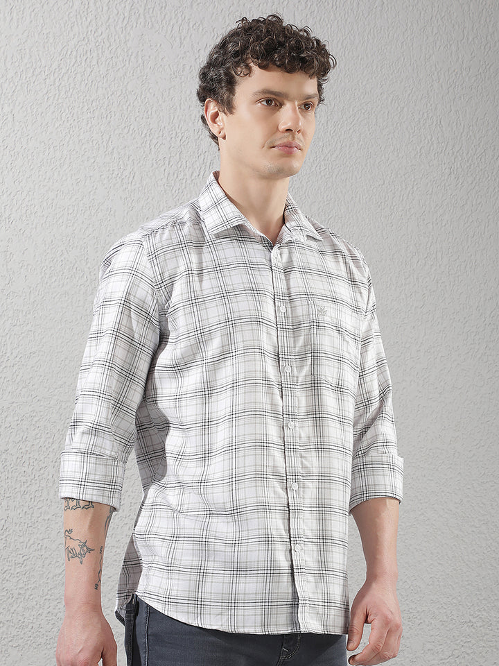 Tailored Breeze White Checked Shirt