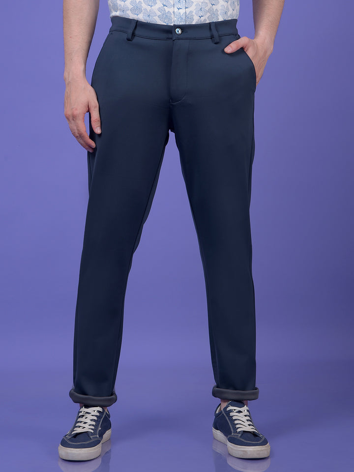 Navy Blue Knitted Trousers