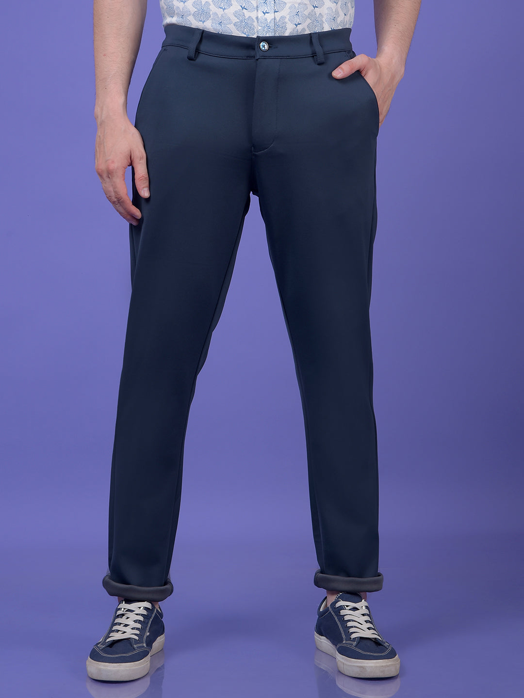 Navy Blue Knitted Trousers
