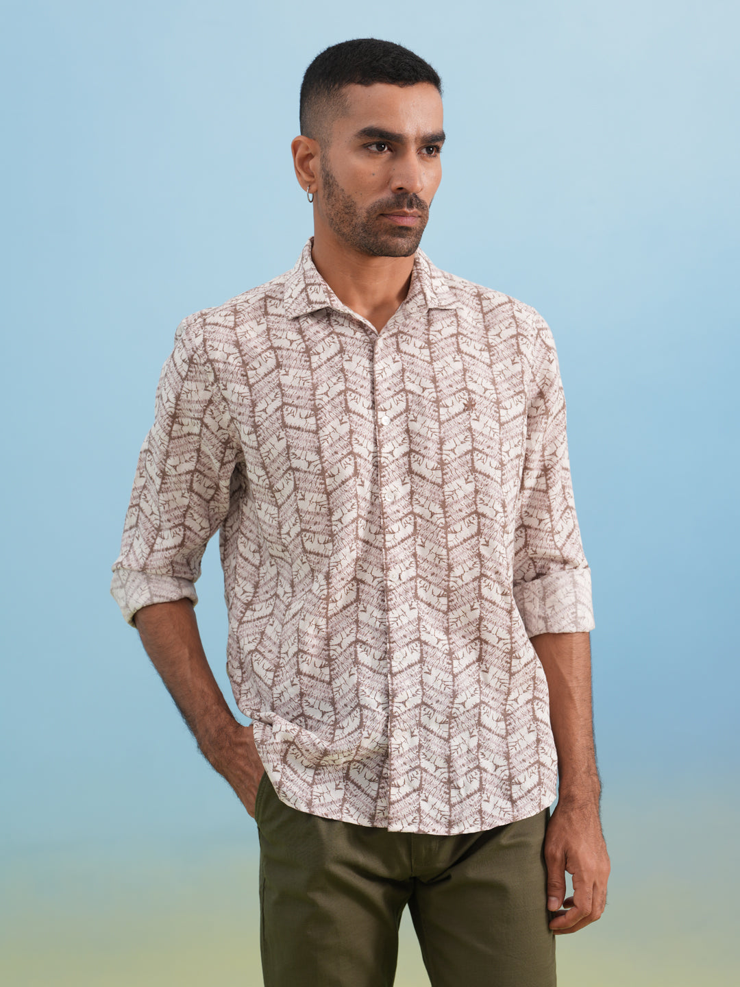 Minimal Aesthetic Casual Beige Shirt