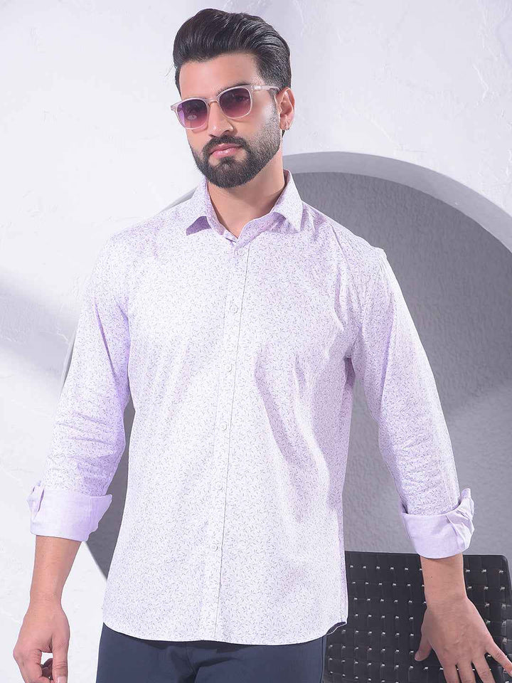 Purple Floral Print Shirt