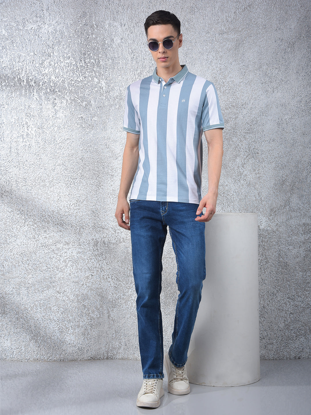 Blue Straight Jeans-Men Jeans-Crimsoune Club