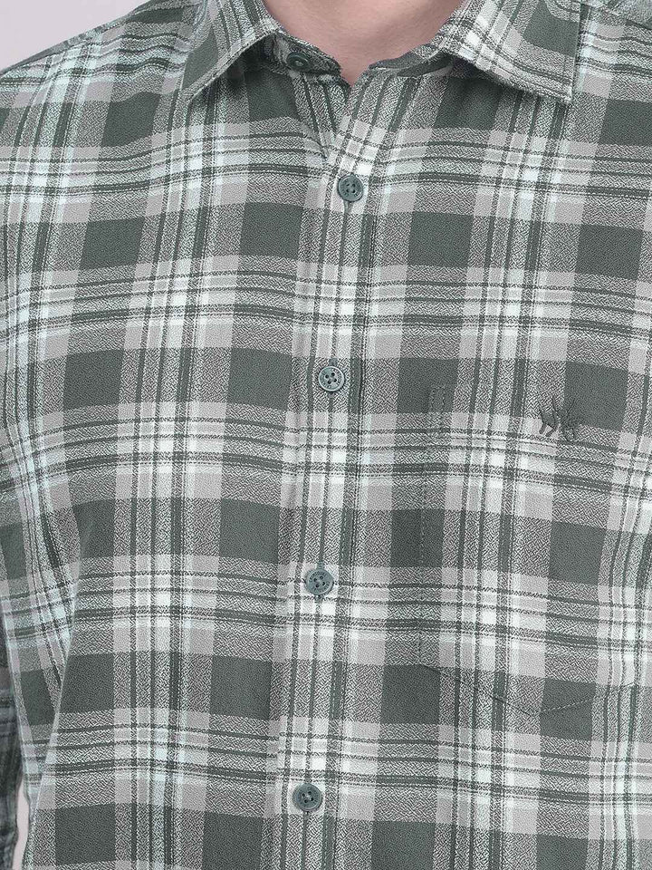 Green Checked 100% Cotton Shirt