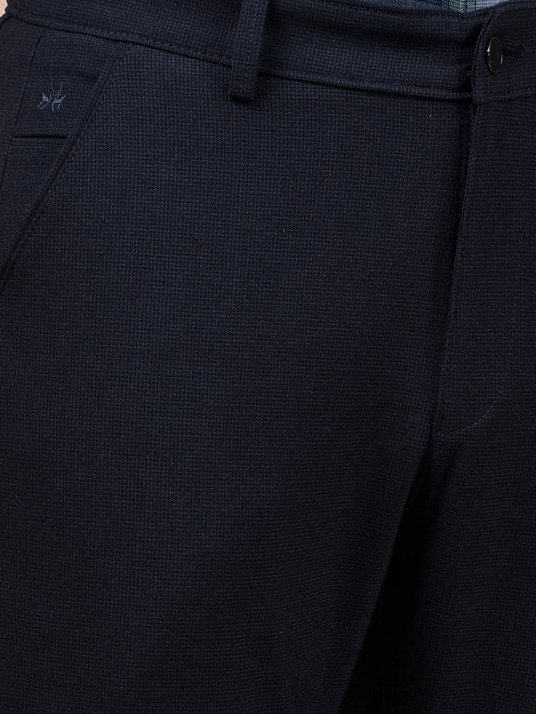 Sleek Silhouette Navy Blue Trousers