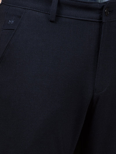 Sleek Silhouette Navy Blue Trousers