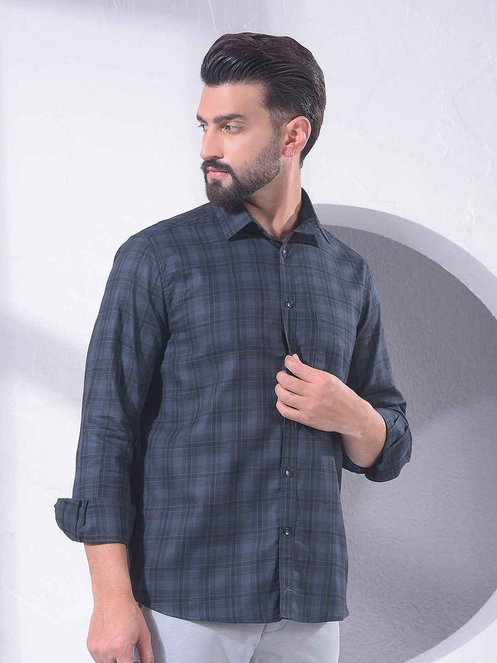 Green Checked 100% Cotton Shirt