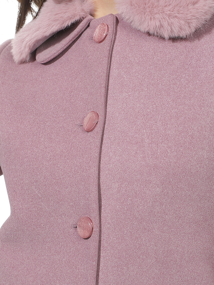 Purple Mid-Thigh Length Coat