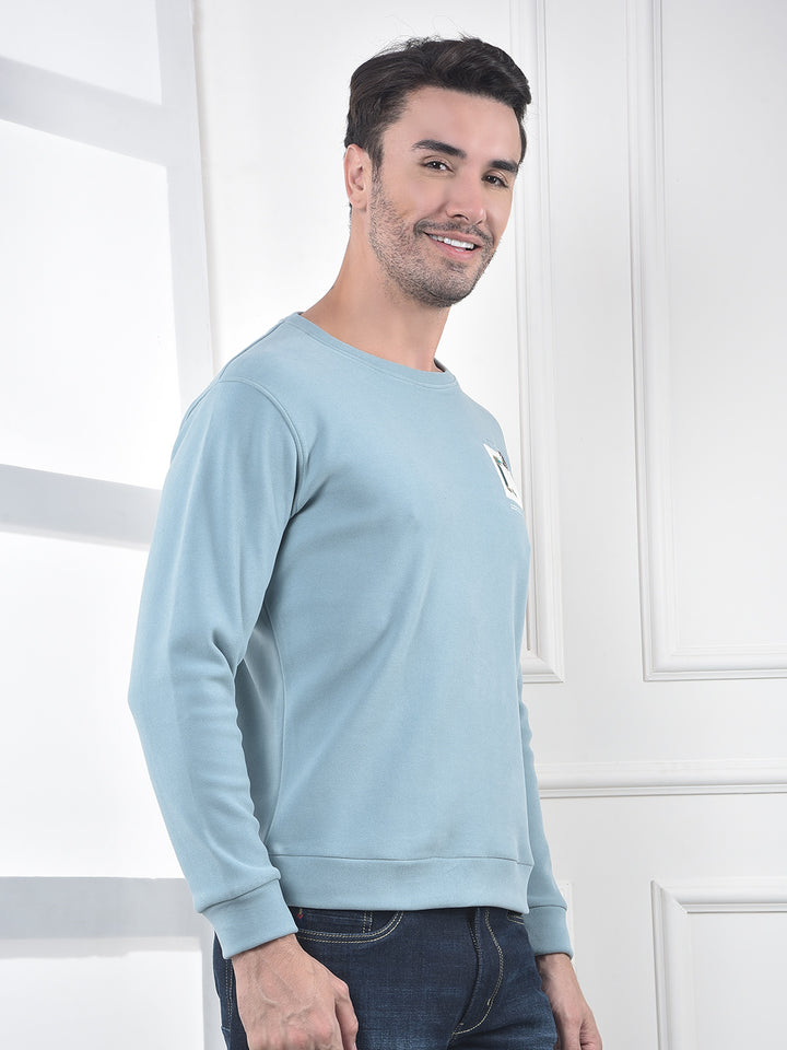 Blue Graphic Print Sweatshirt