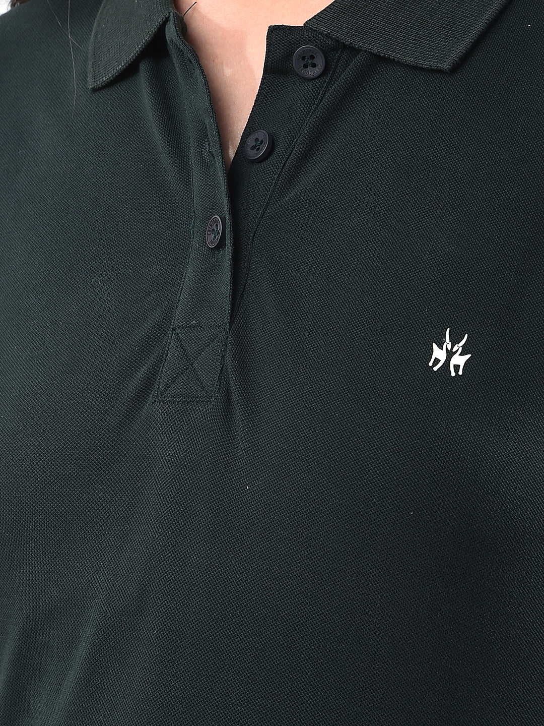 Green Cotton T-Shirt-Women T-shirts-Crimsoune Club