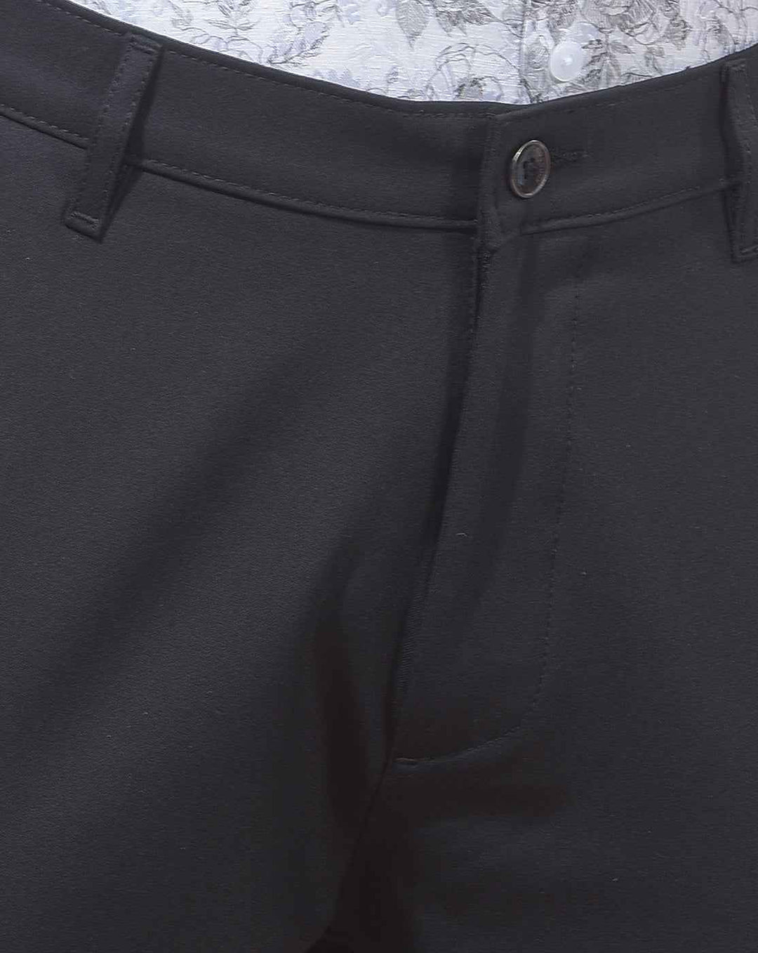Black Chino Style Casual Trousers