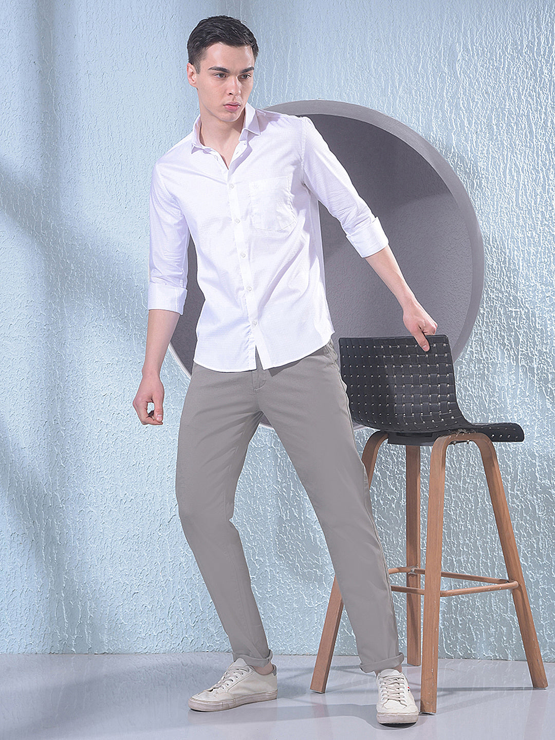 Sharp Grey Straight Trousers