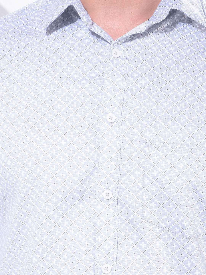 Grey Geometric Print Shirt