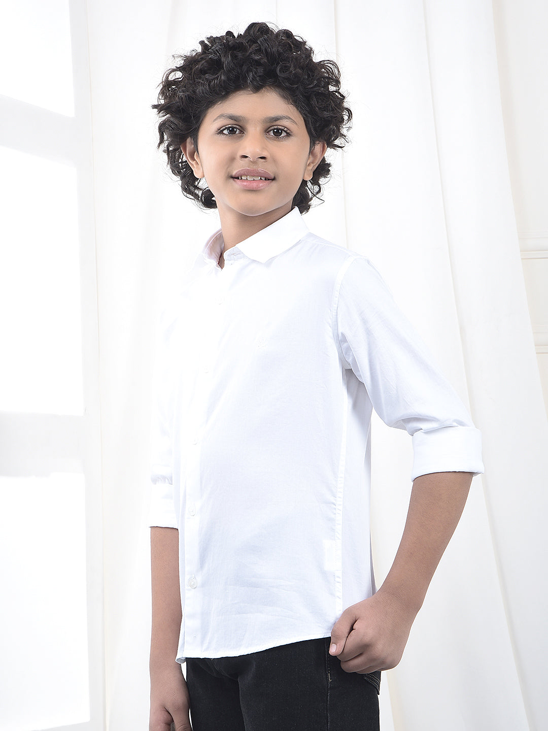 Fresh White Style 100 % Cotton Shirt