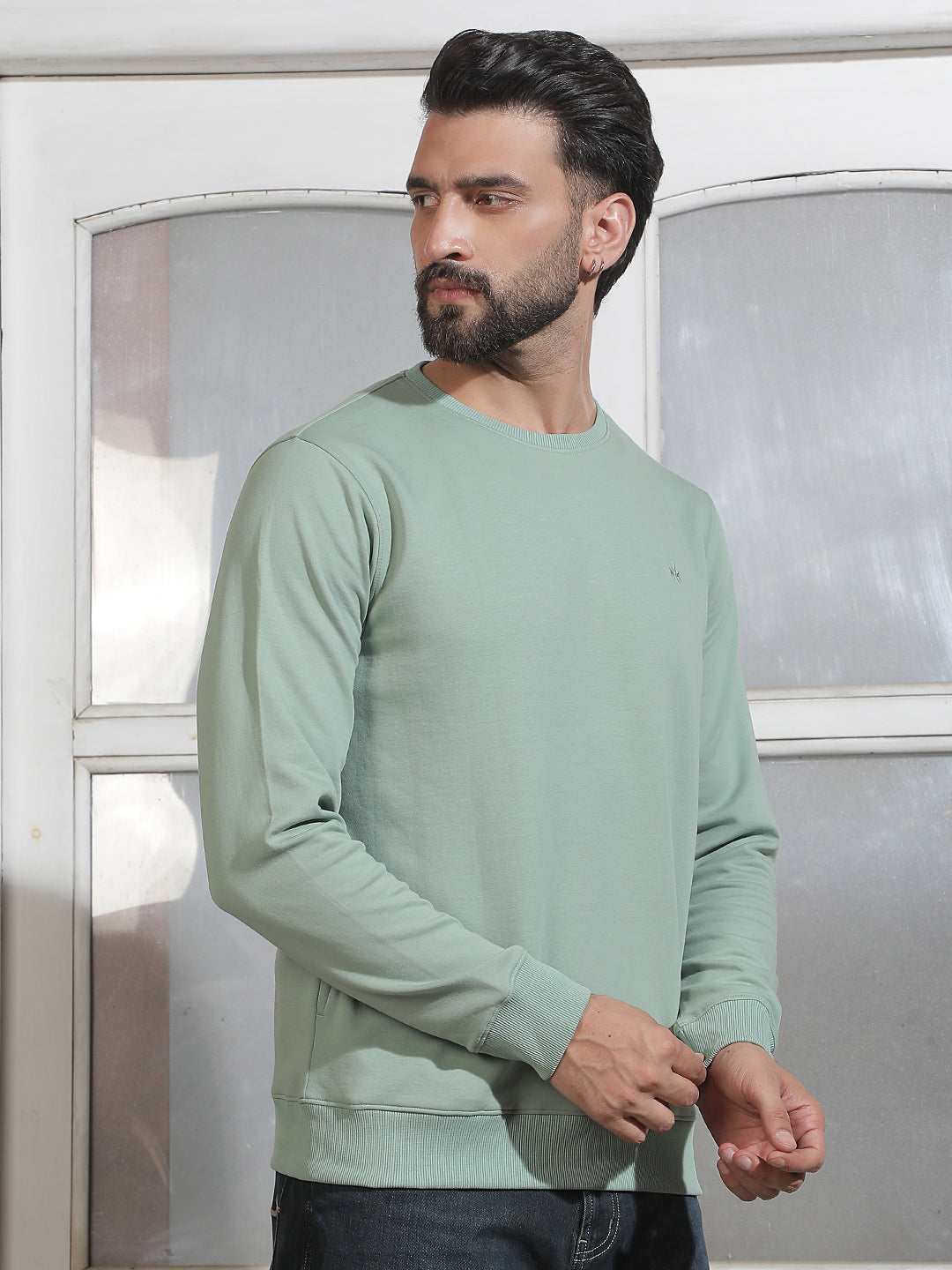 Green Round Neck Sweatshirt