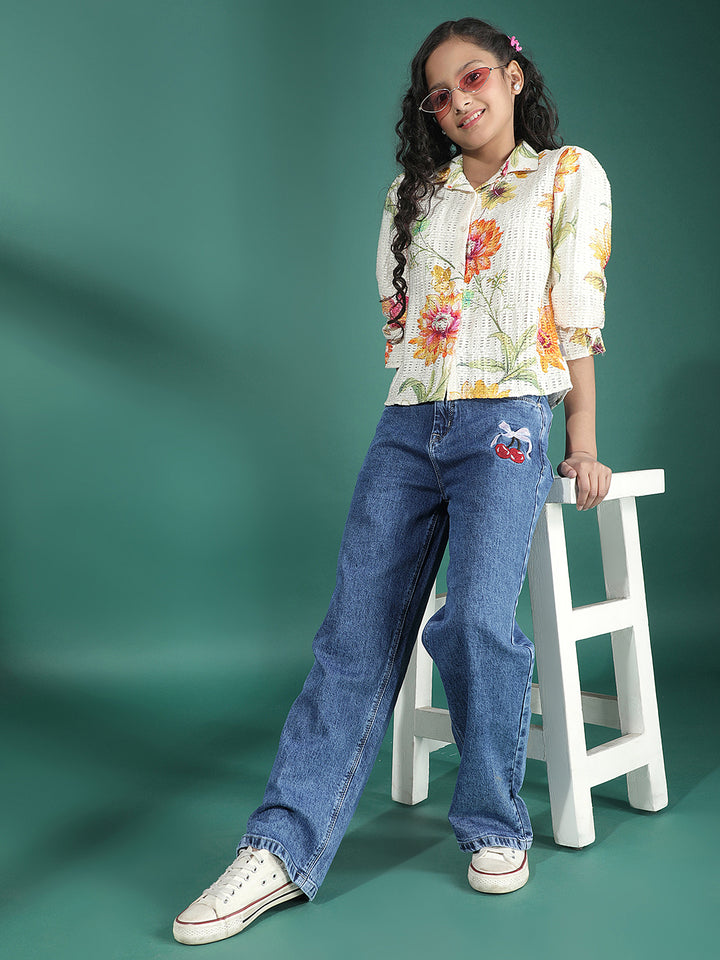 Multi-Color Floral Print Shirt