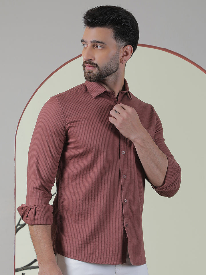 Hazelwood Brown Striped Shirt