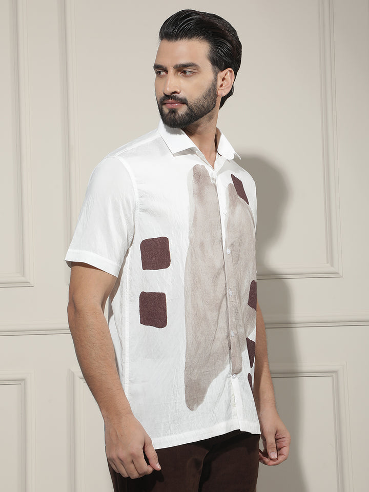 Luxe Hazelwood Brown Printed Shirt
