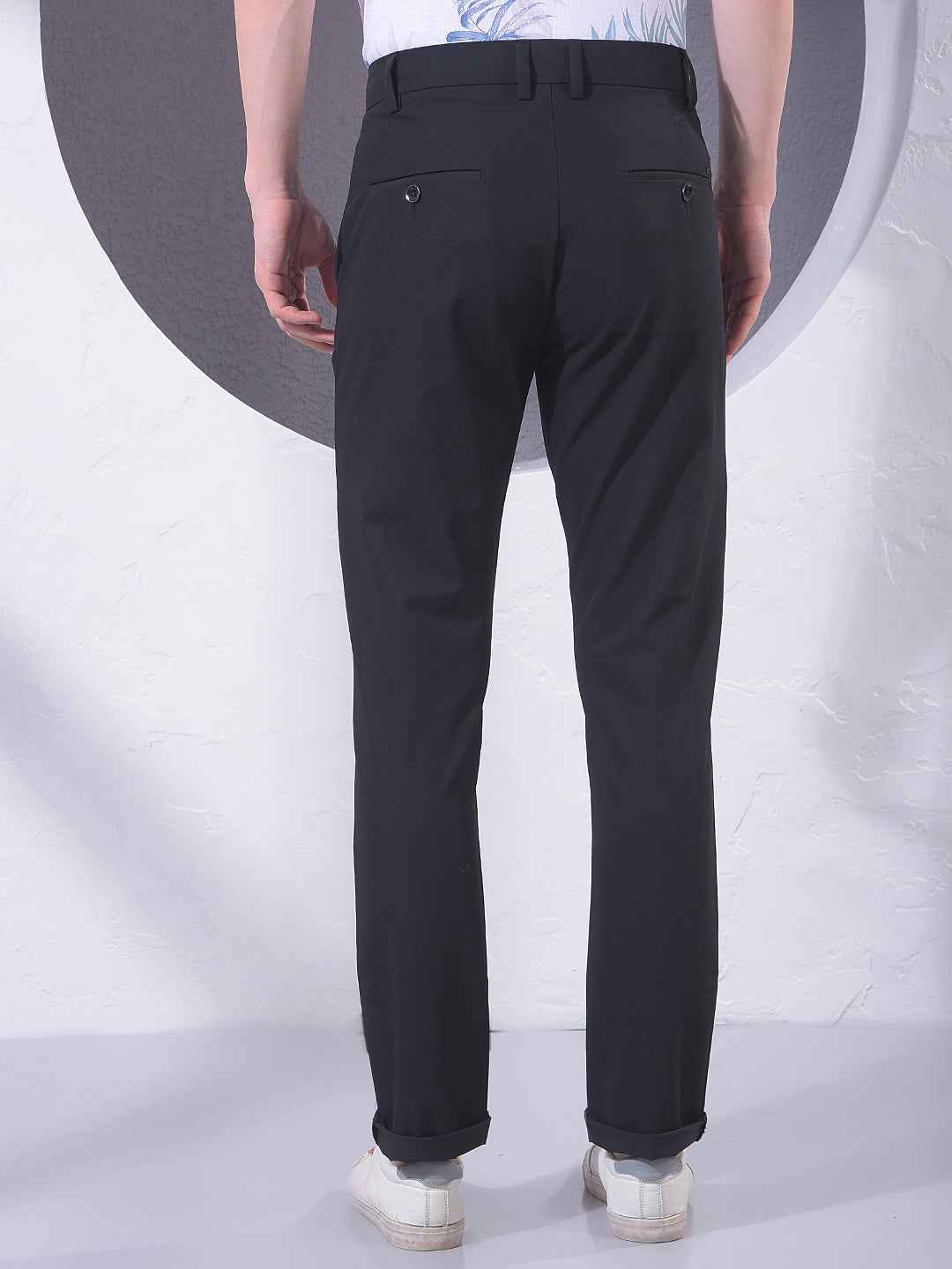 Black Clean Cut Trousers