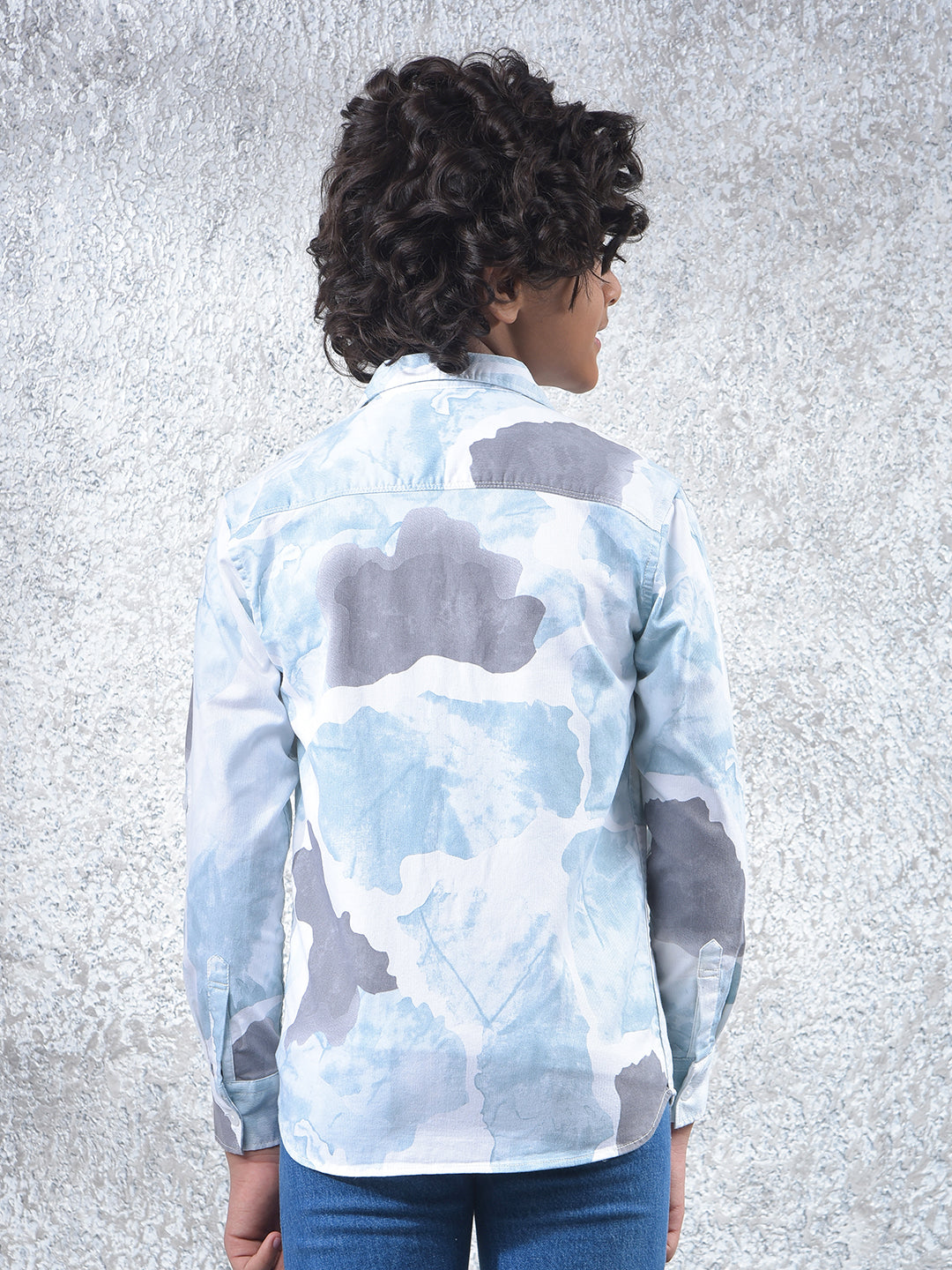 Green Abstract Print Shirt & T-Shirt 2-Piece Set 