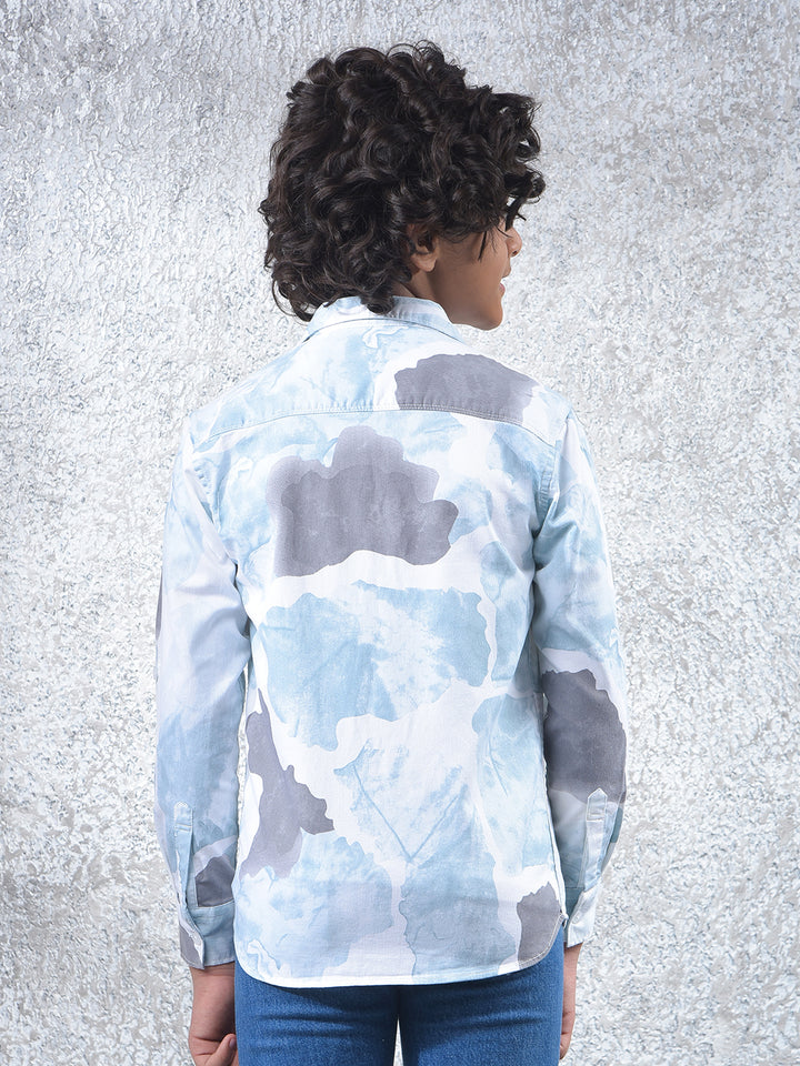 Green Abstract Print Shirt & T-Shirt 2-Piece Set 