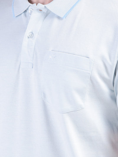 Blue Polo-Neck T-Shirt