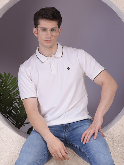 White Polo-Neck T-Shirt