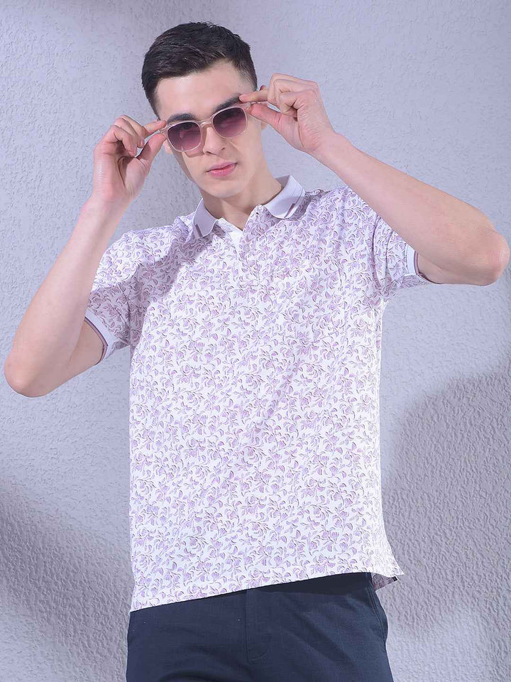 Purple Floral Print T-Shirt
