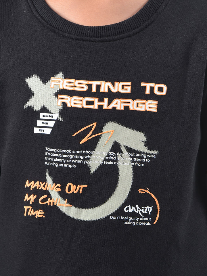 Black Graphic Print Sweatshirt