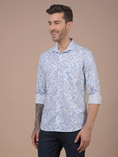 Blue Floral Print Shirt