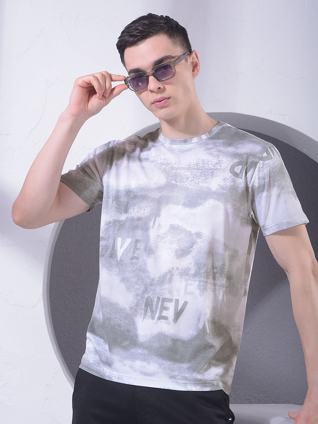 Grey Typographic Print T-Shirt
