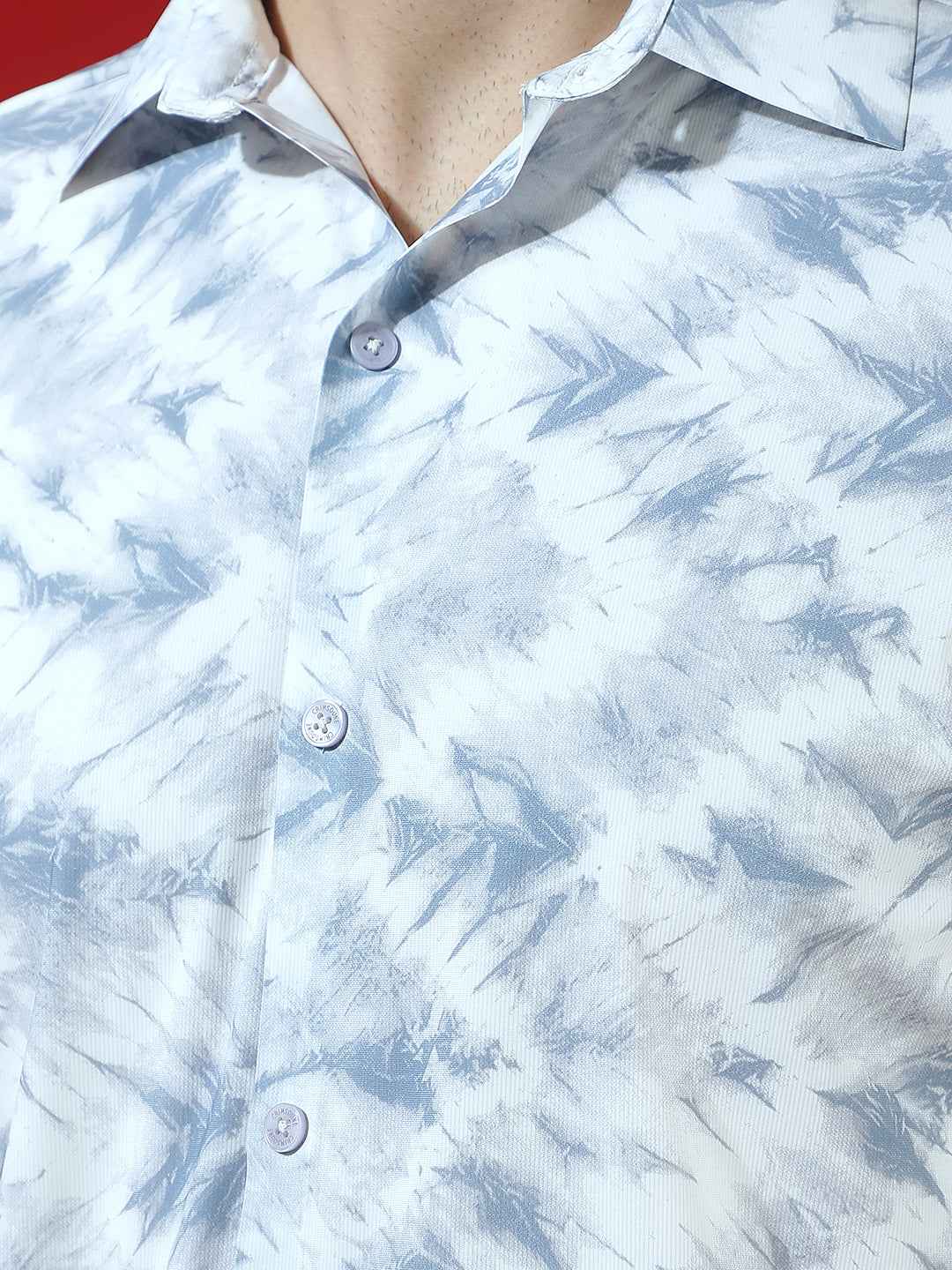 Grey Abstract Print Chic Shirt