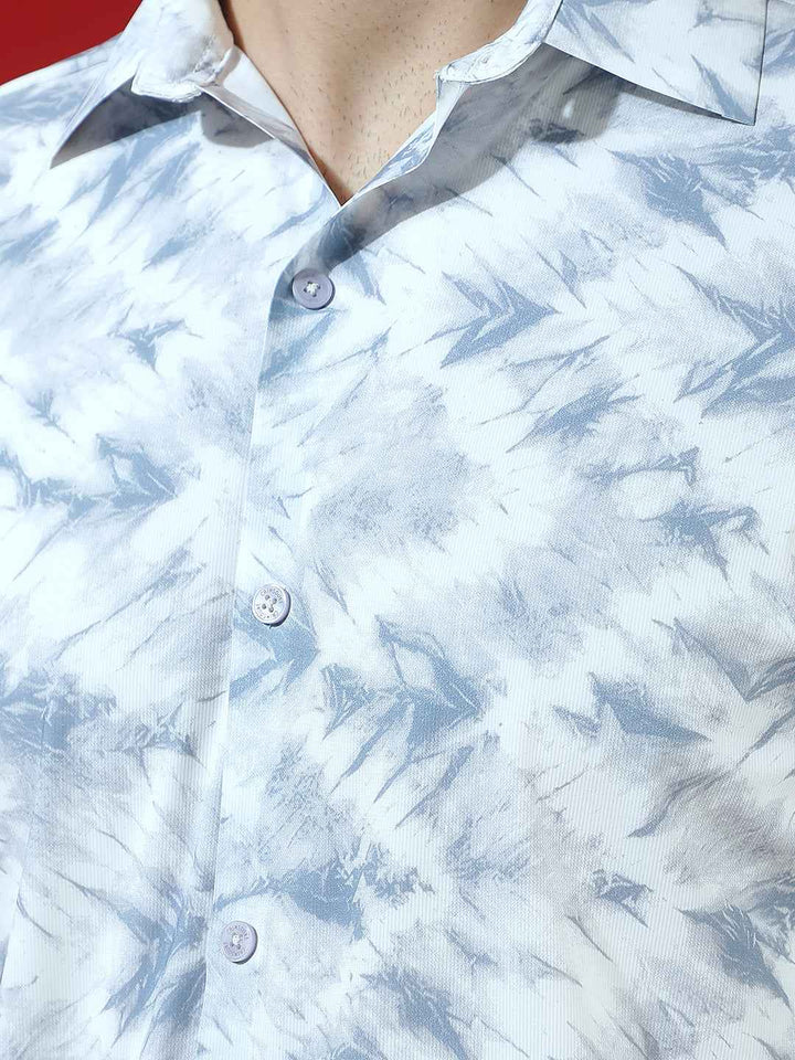 Grey Abstract Print Chic Shirt