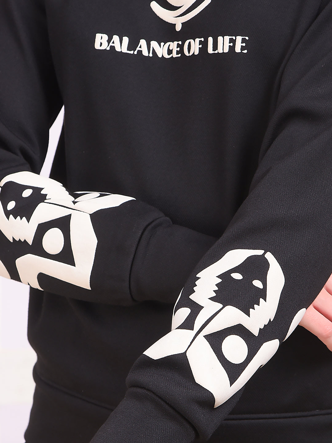Black Typographic Print Sweatshirt