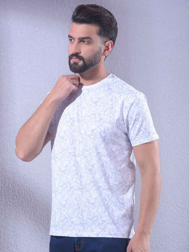 White Floral Print T-Shirt