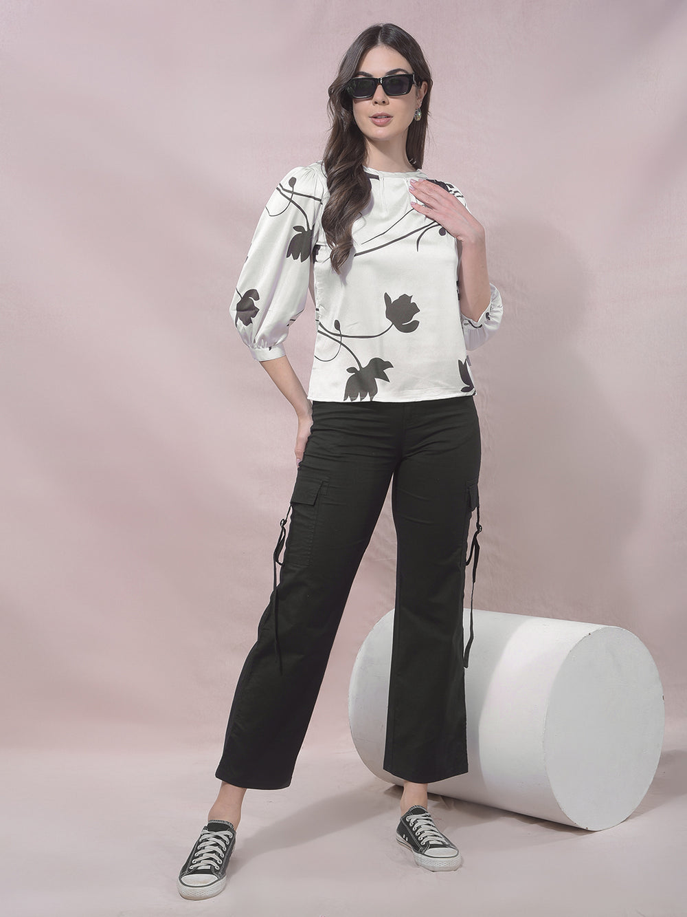 PurePetals White Floral Top