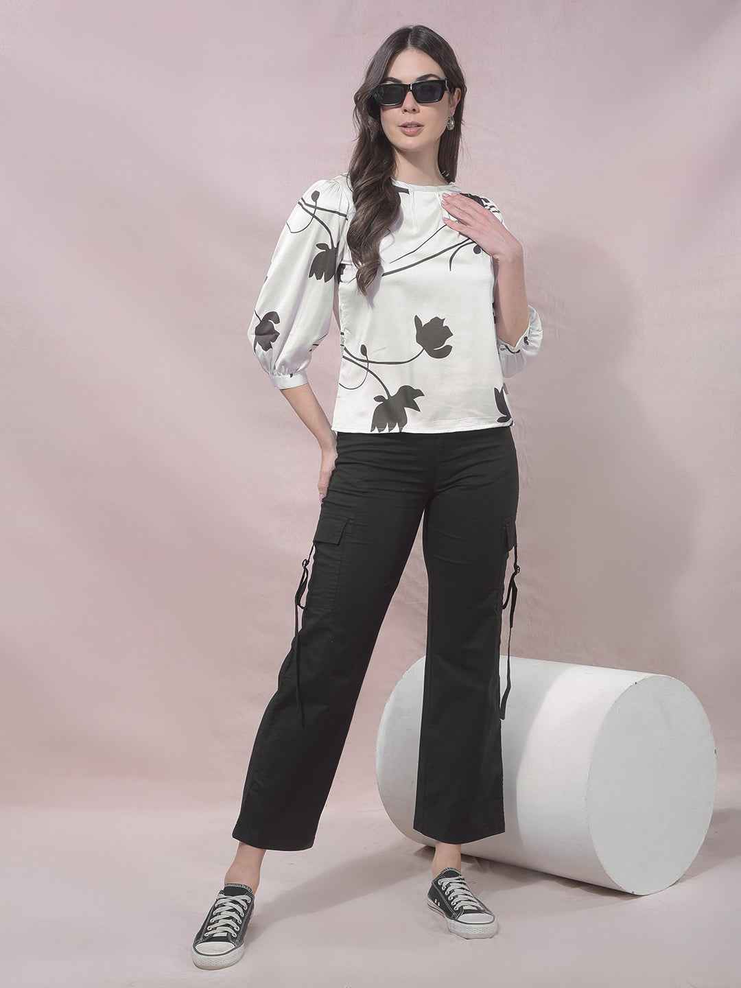 PurePetals White Floral Top