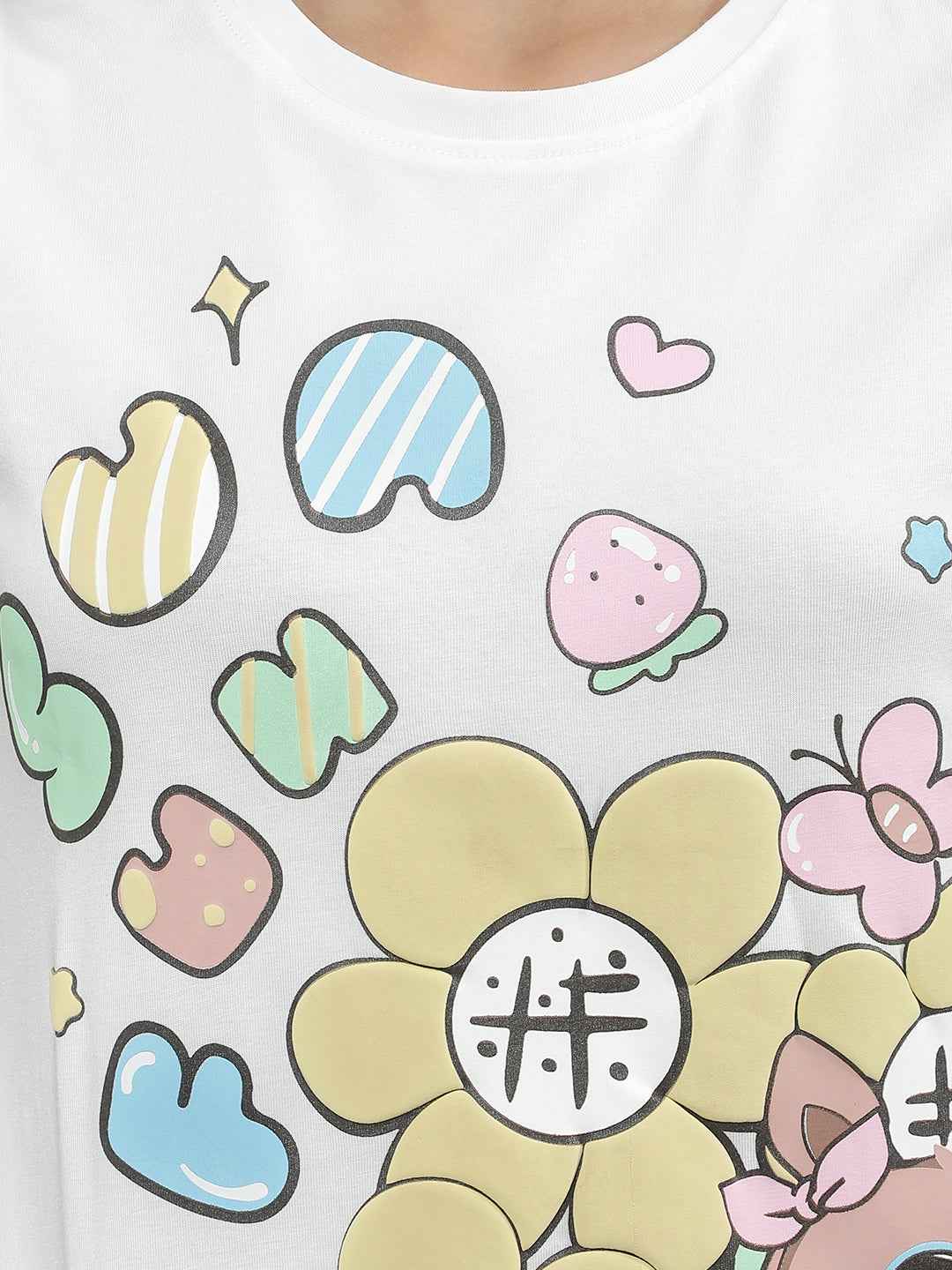 Graphic Print White T-Shirt