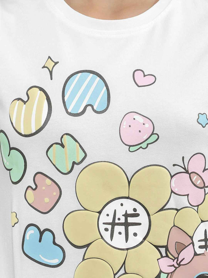 Graphic Print White T-Shirt