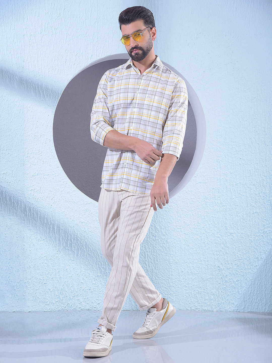 Grey Checked 100% Cotton Shirt