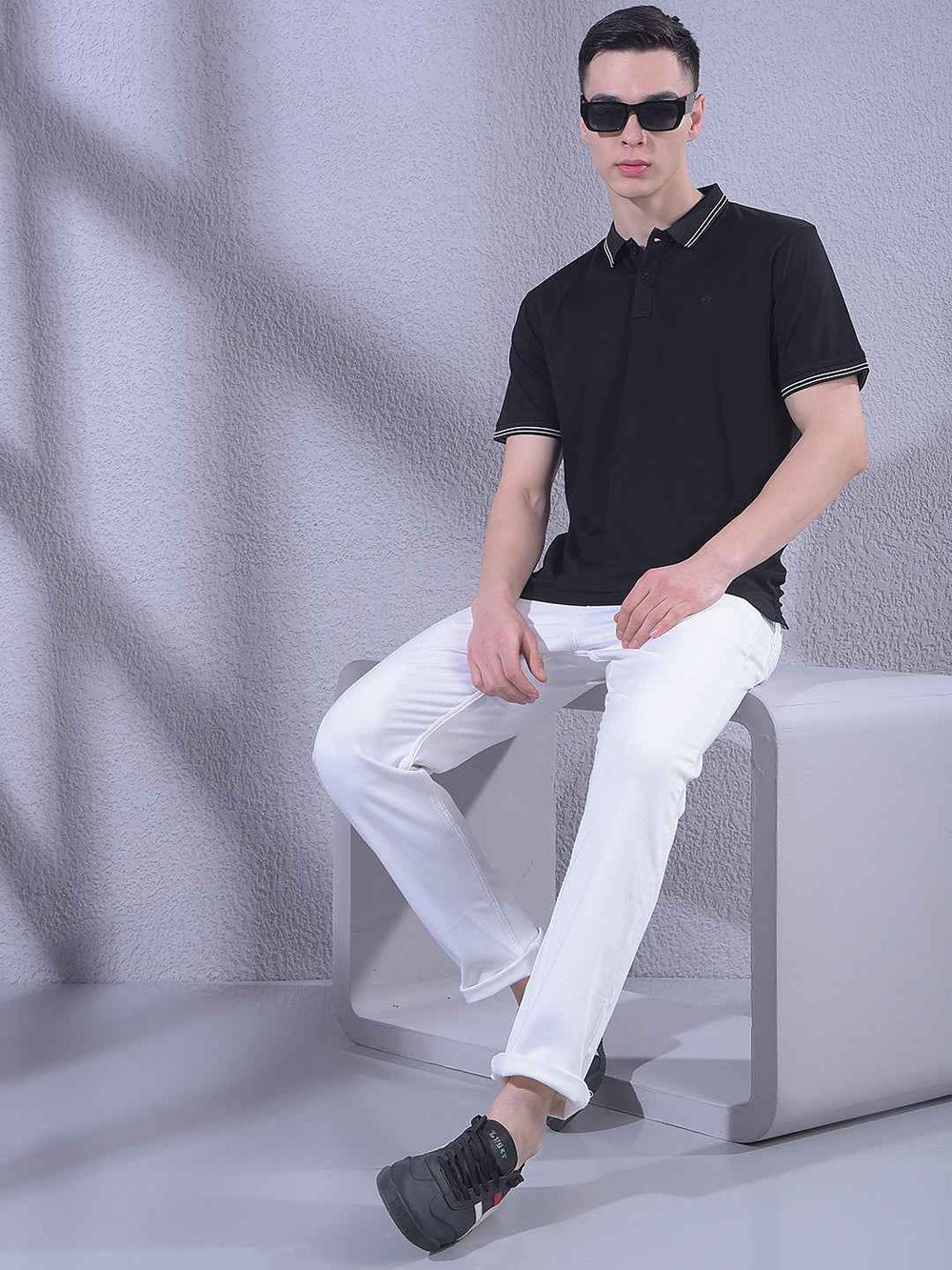 Black Polo Neck T-Shirt