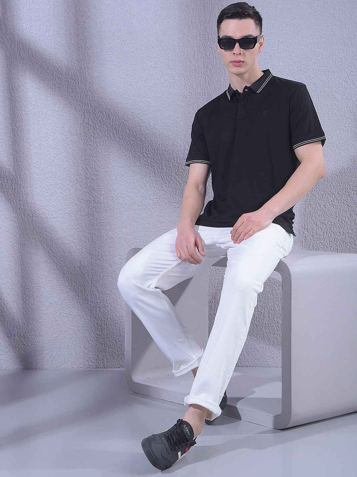 Black Polo Neck T-Shirt