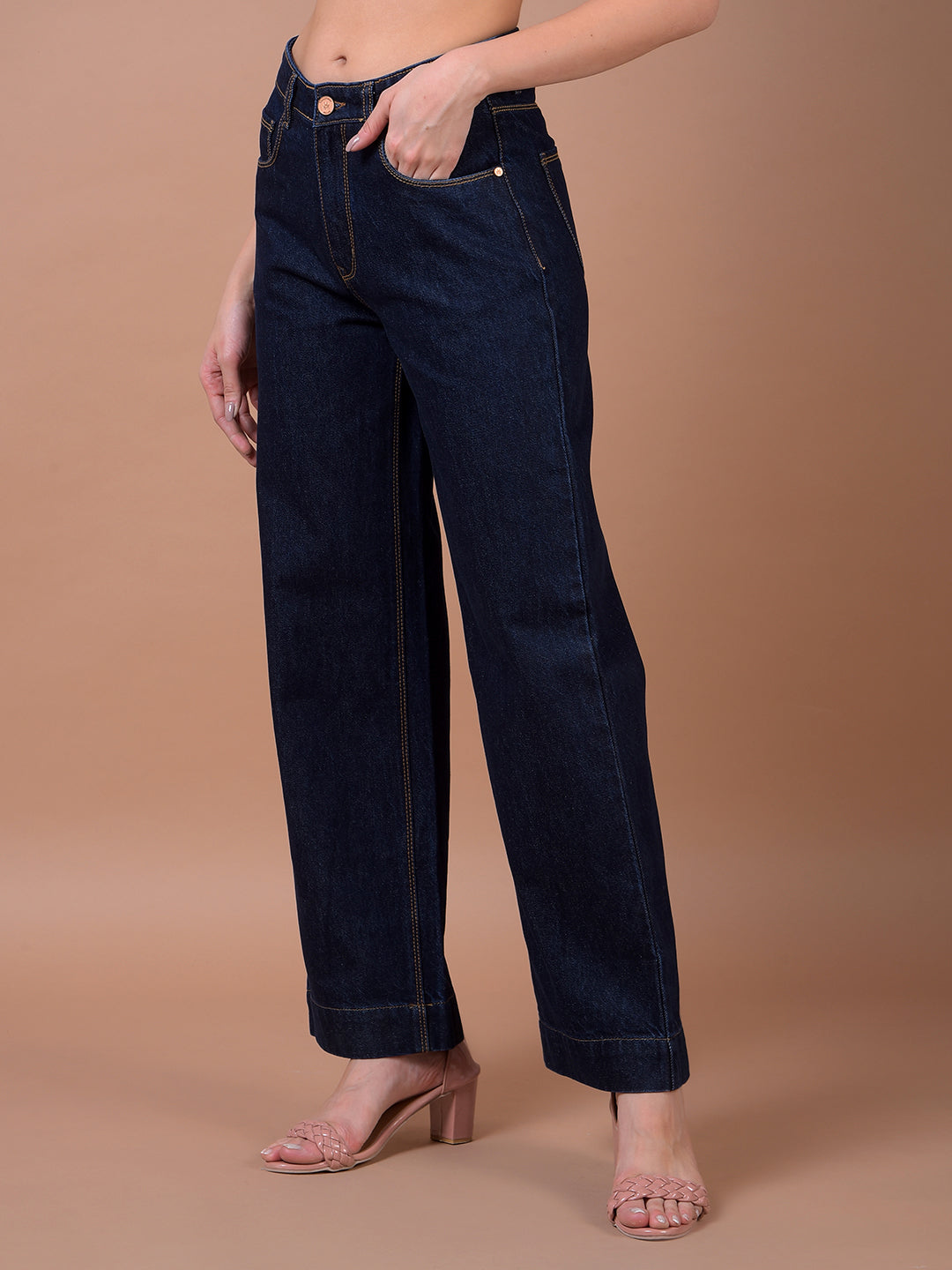 Blue Wide Leg 100% Cotton Jeans