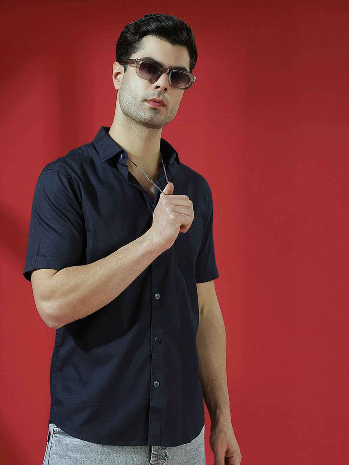 Navy Sleek Minimal Shirt
