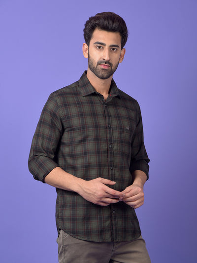 Green Checked 100% Cotton Shirt