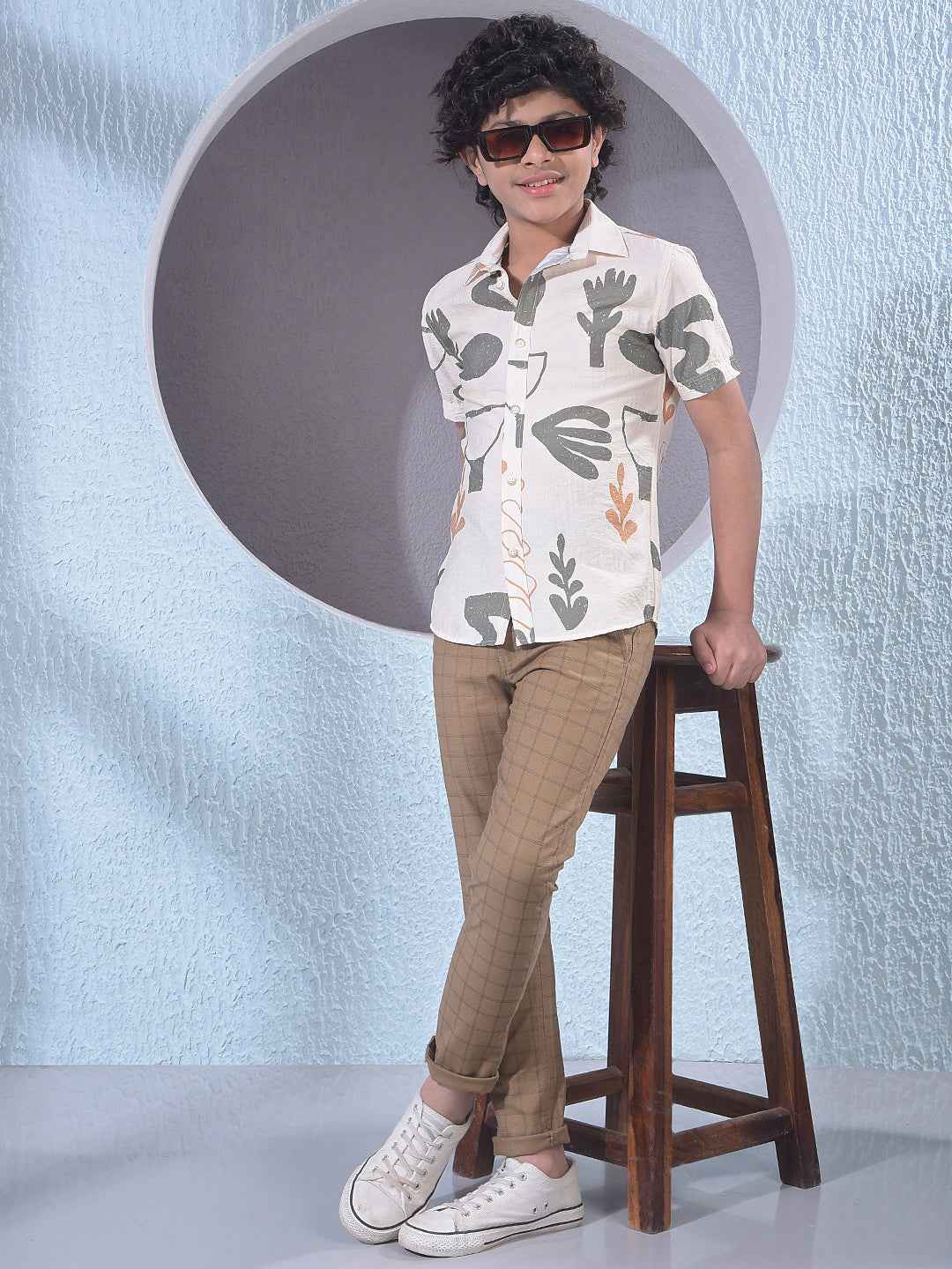 Green Abstract Print Shirt