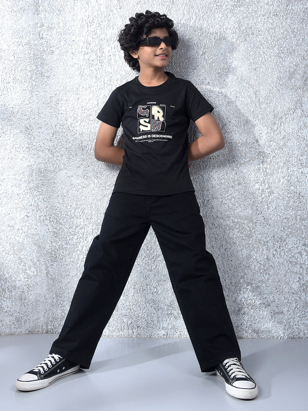 Black Embroidered T-Shirt