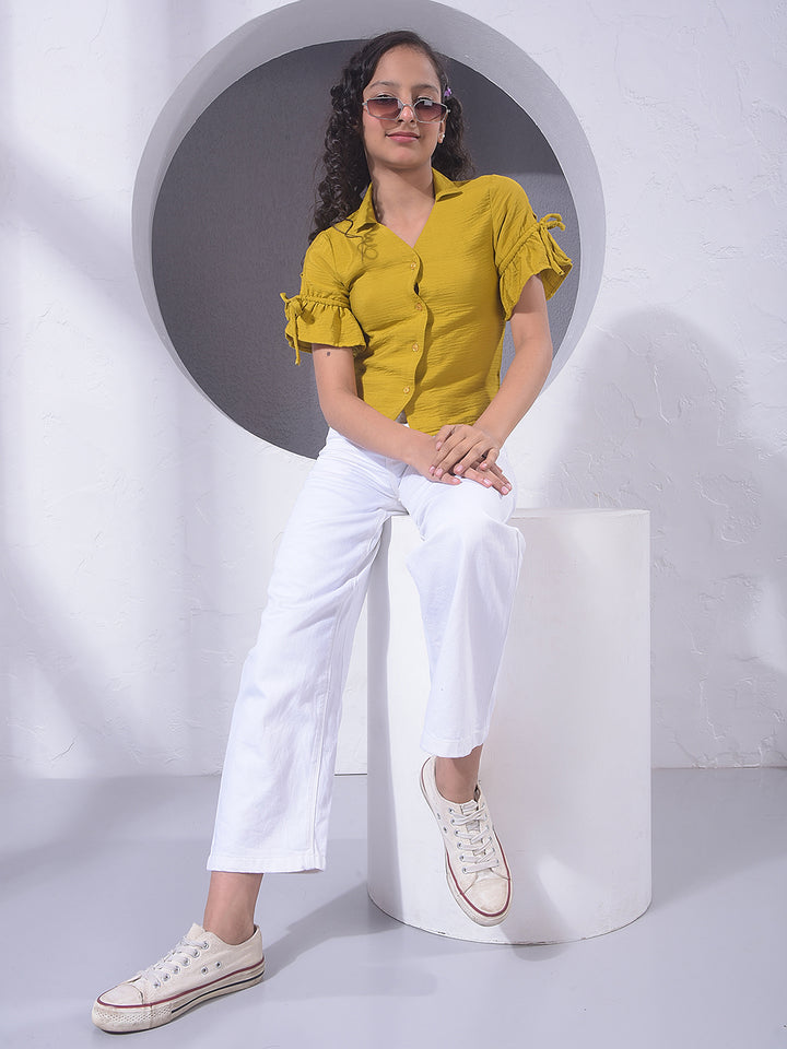 White 100% Cotton Wide Leg Jeans