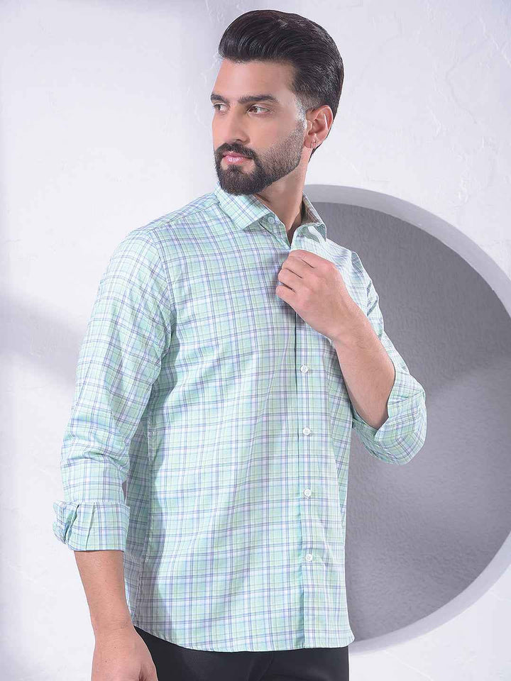 Green Checked 100% Cotton Shirt