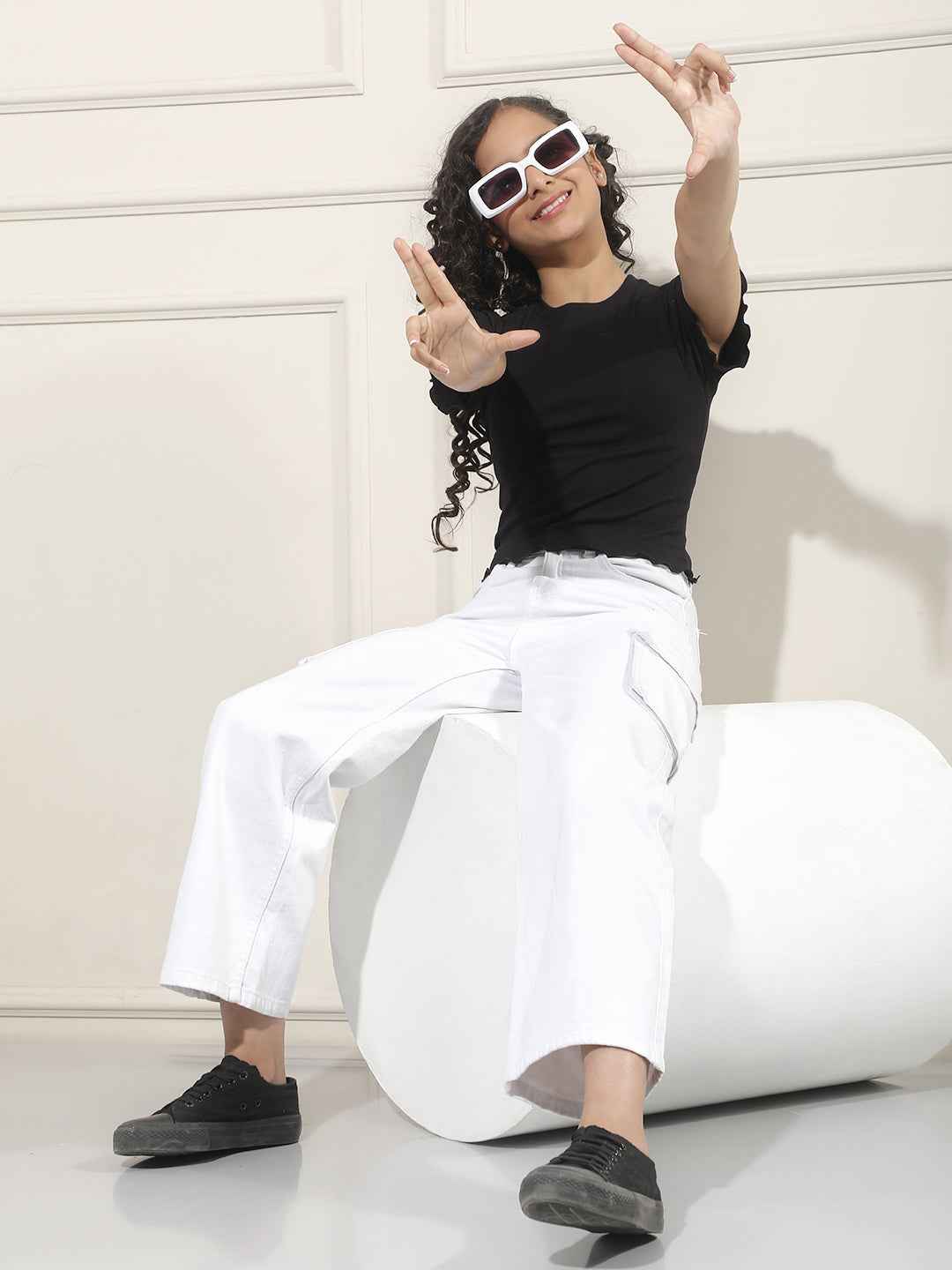 Black Modal Cropped T-Shirt