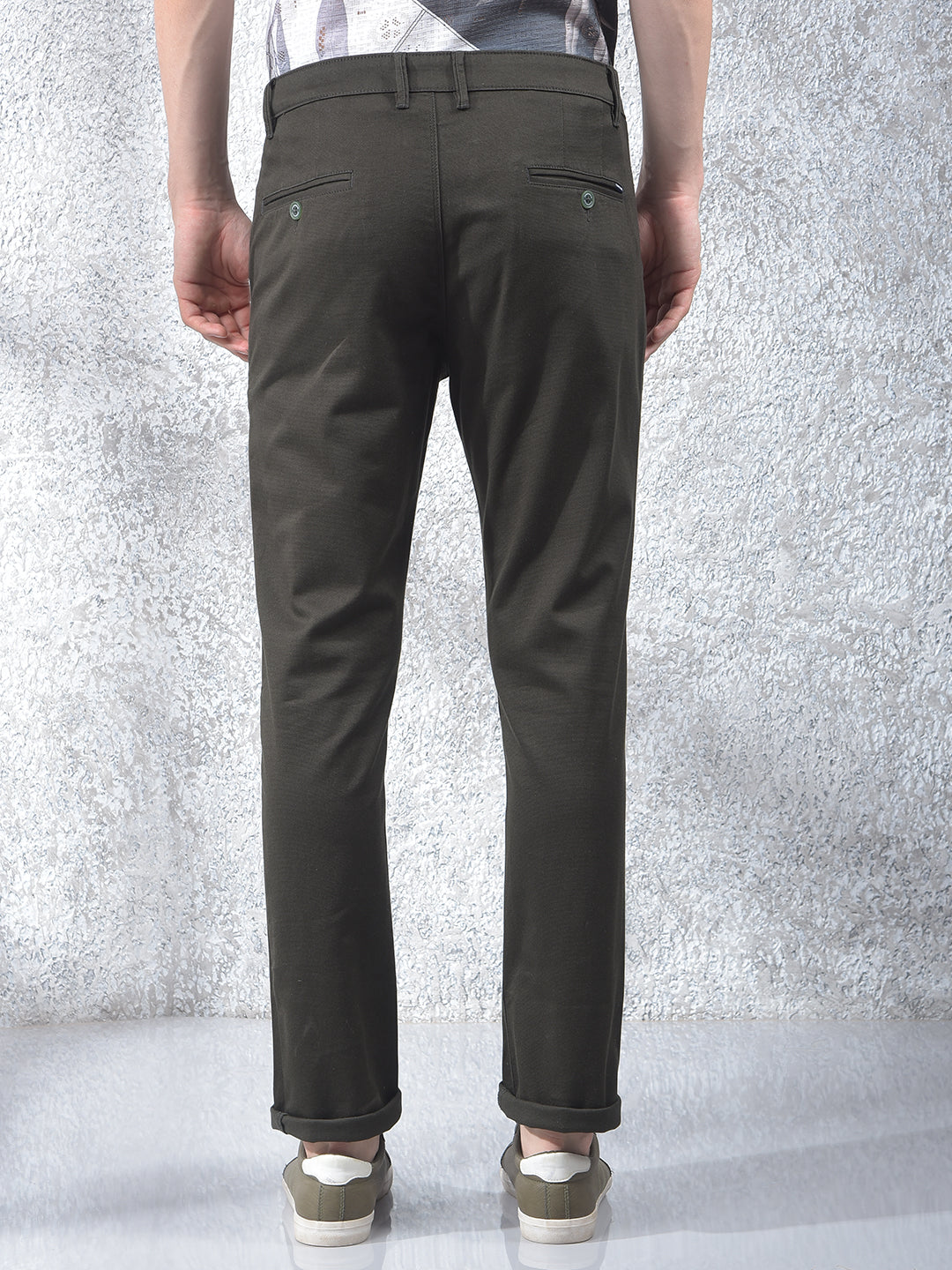 Premium Finish Olive Printed Trousers
